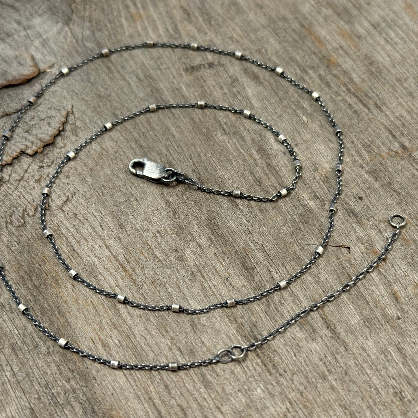 Sterling Silver Beaded Cable Chain Extender