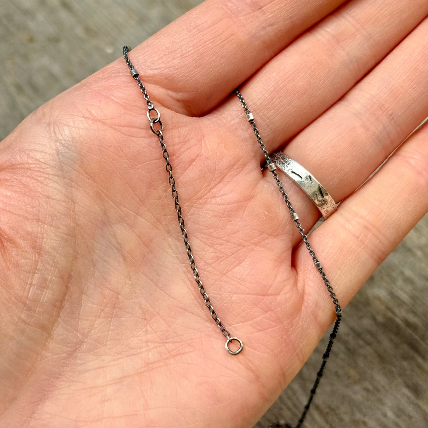 Sterling Silver Beaded Cable Chain Extender