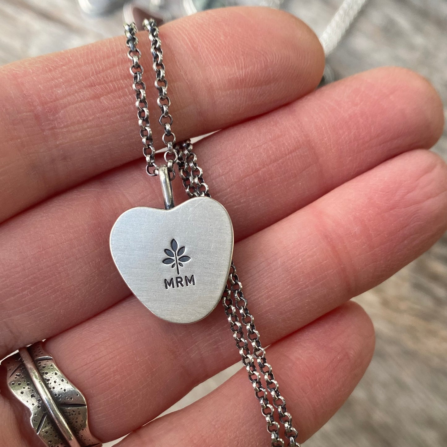 Dark Green Vancouver Island Beach Stone Heart Pendant