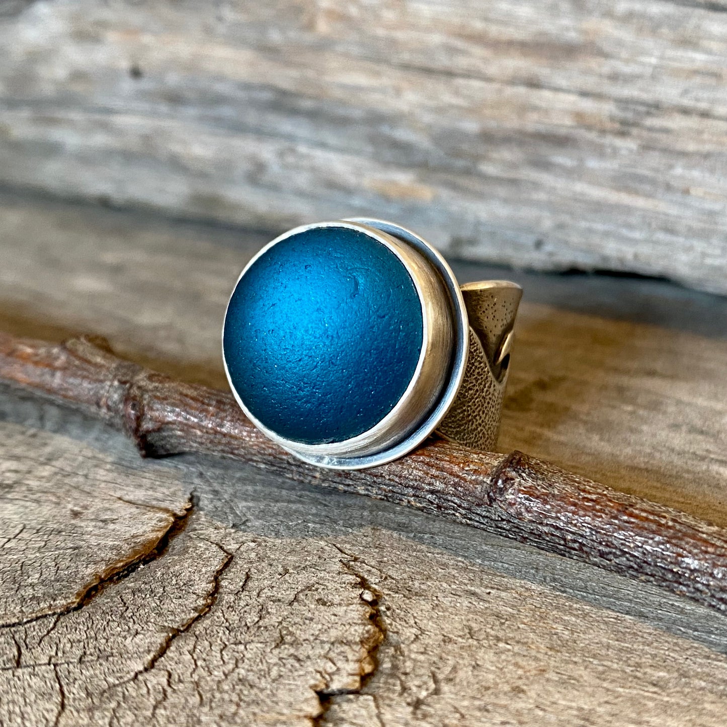 Changing Tides Genuine Sea Glass Rings (Made-to-size Wide Band)