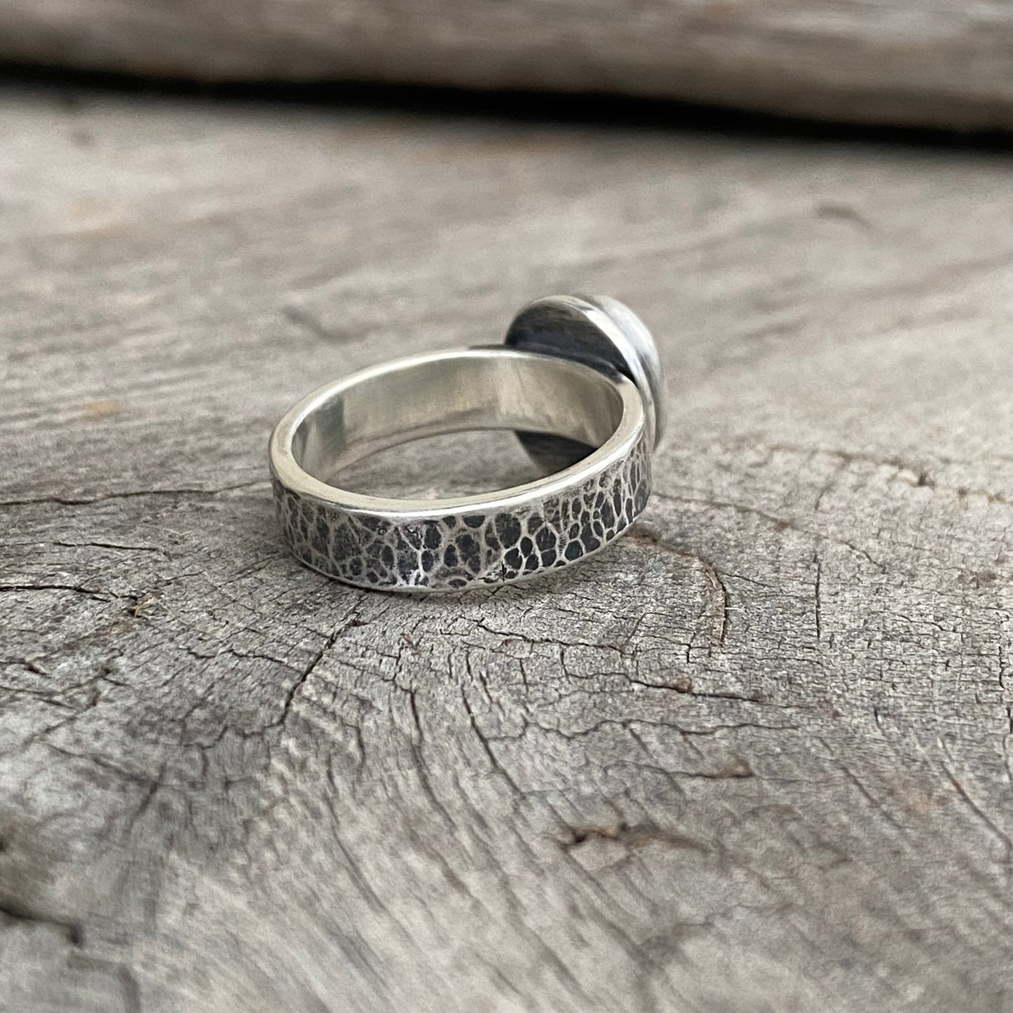 White Vancouver Island Beach Stone Ring
