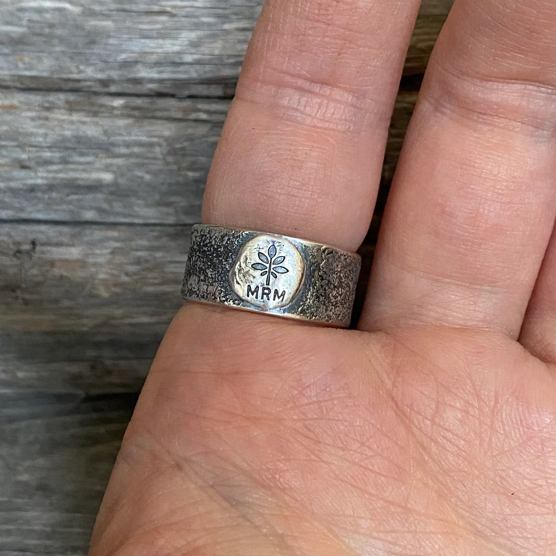 Beach stone and sterling silver wishing stone ring