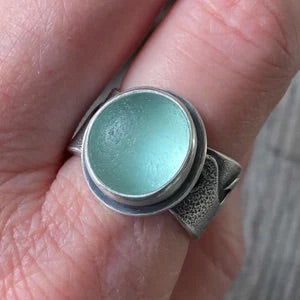 Changing Tides Genuine Sea Glass Rings (Made-to-size Wide Band)