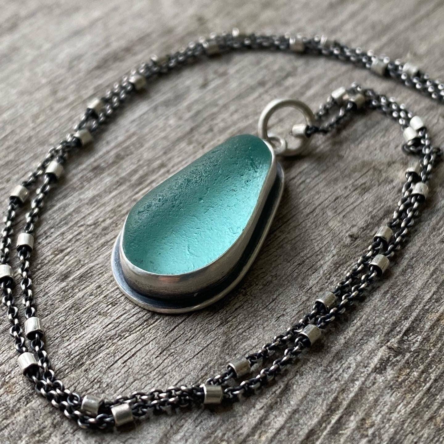 Sterling Silver Oxidized Beaded Cable Chain