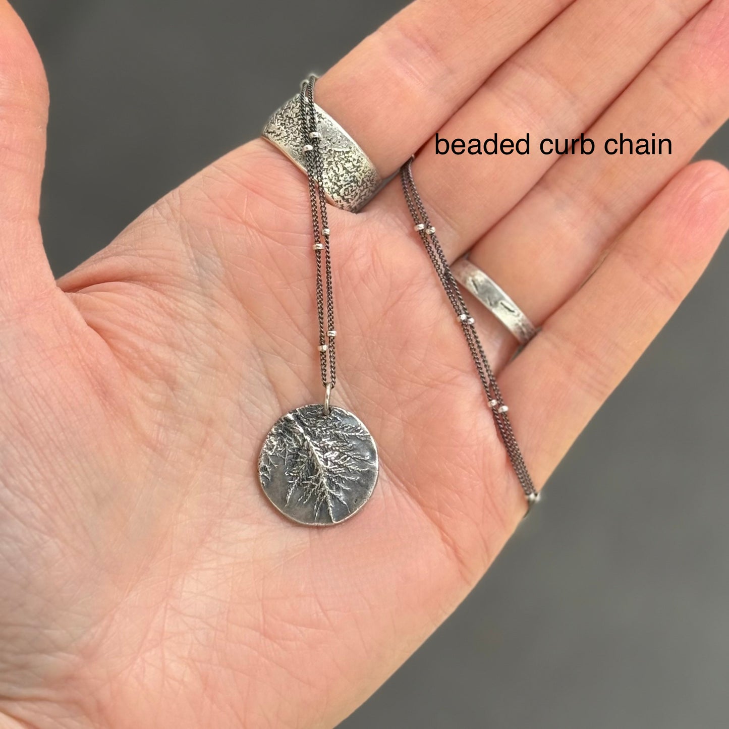 Oregon Coast Glittering Wood Moss Pendant