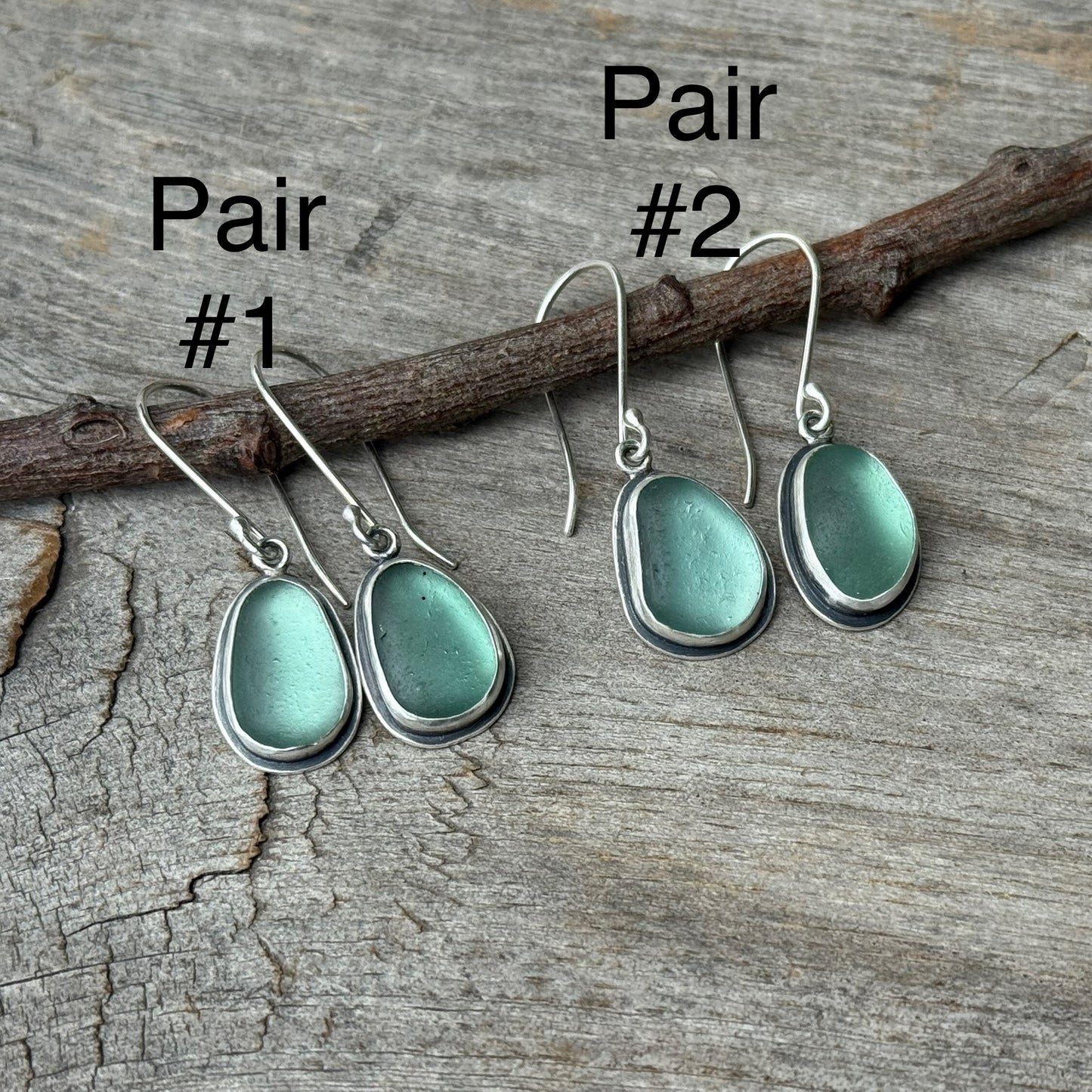 Light Teal Blue Classic Sea Glass Dangles