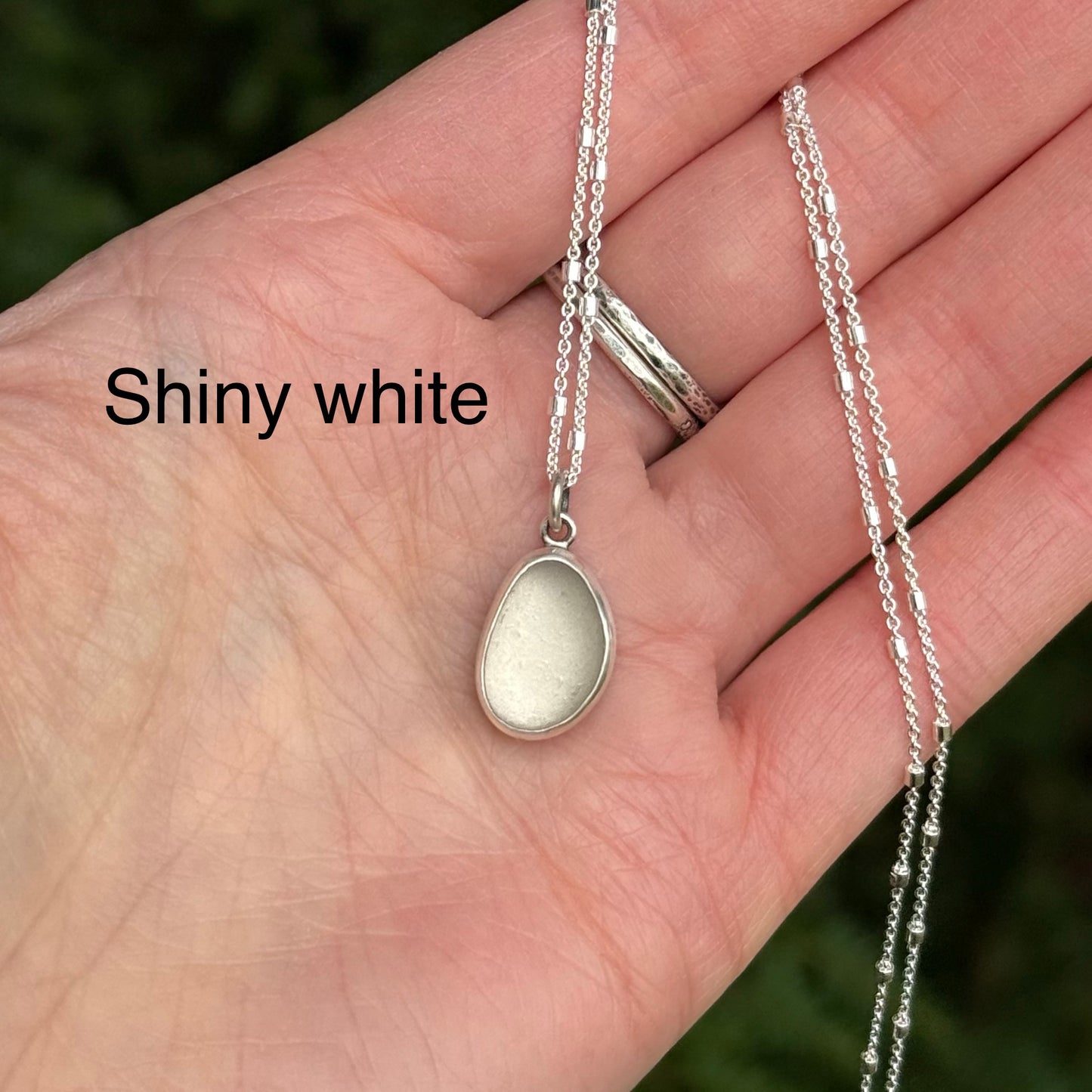 Winter White Vancouver Island Sea Glass Pendants