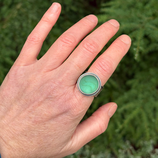 Changing tides genuine sea glass ring
