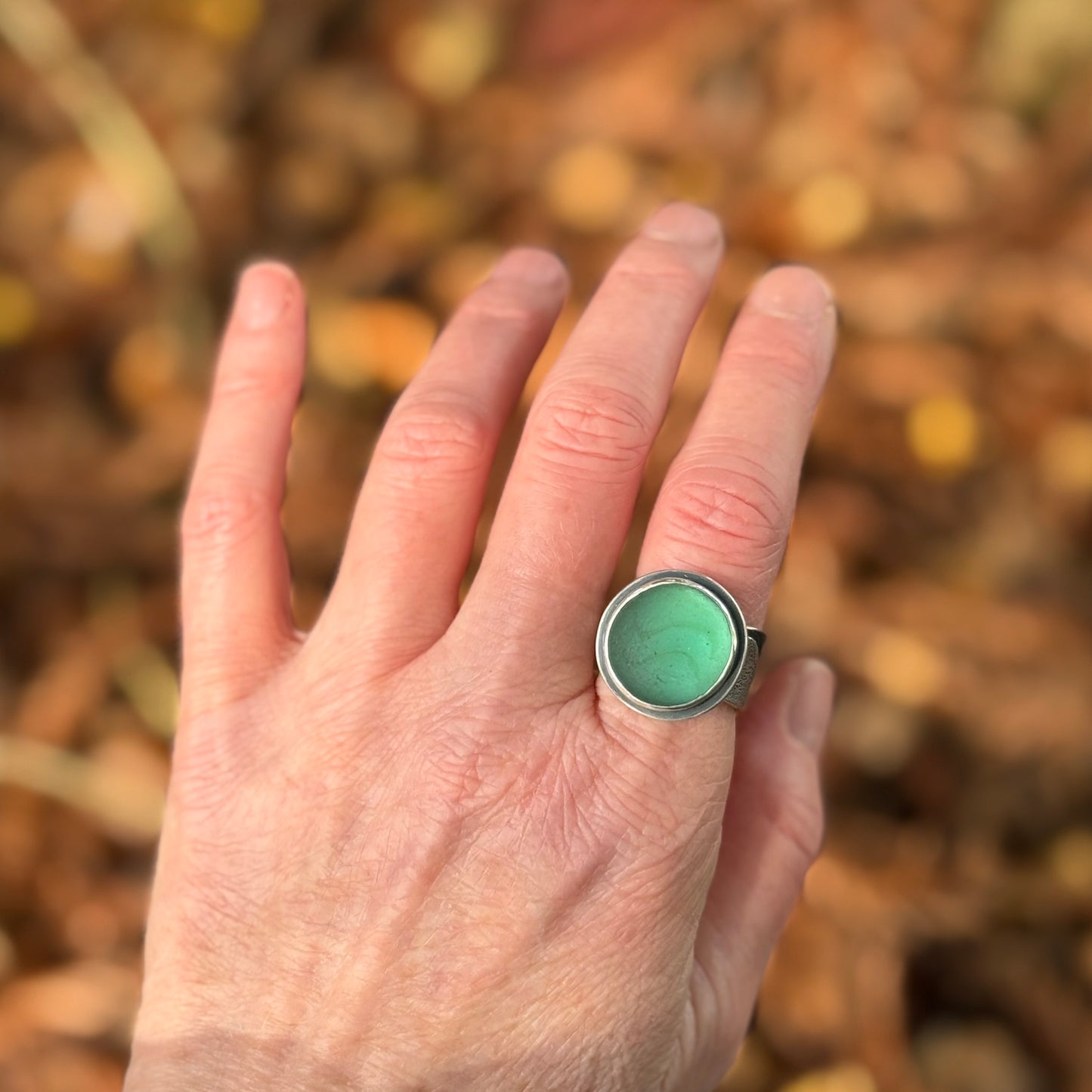 Changing tides genuine sea glass ring