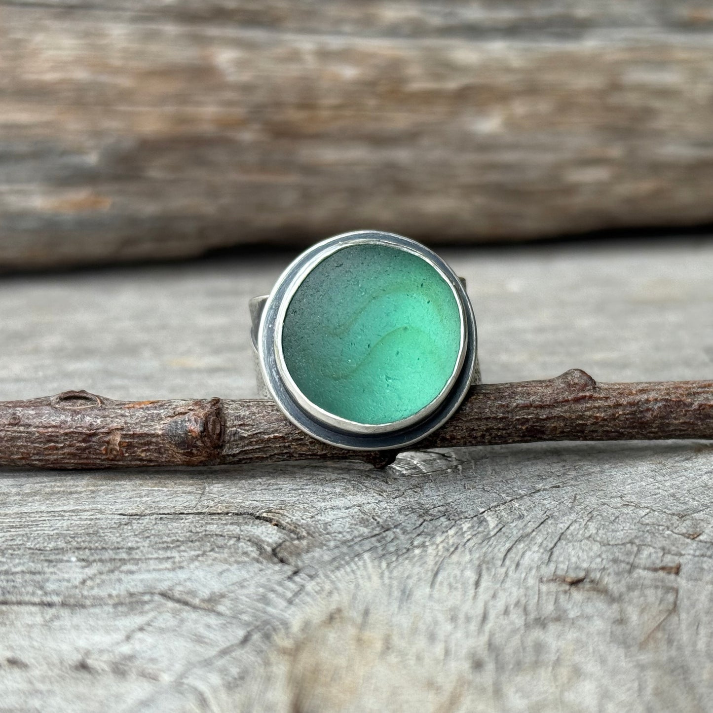 Changing tides genuine sea glass ring