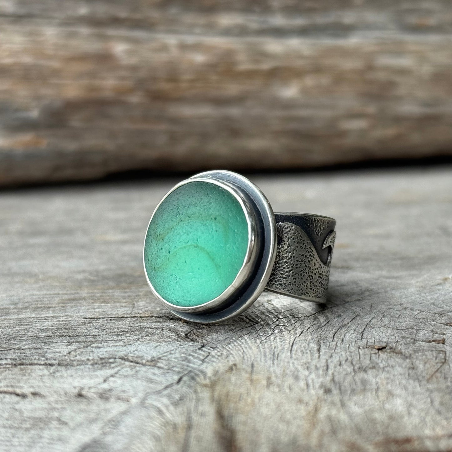 Changing tides genuine sea glass ring
