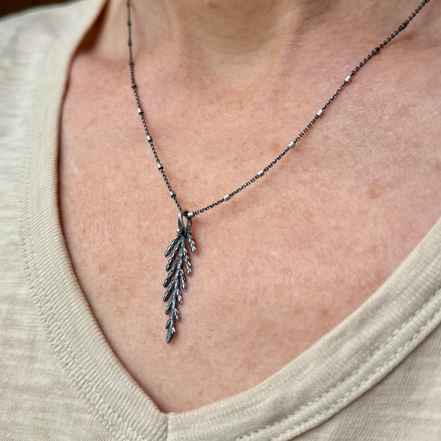 Coastal Cedar Leaf Pendant