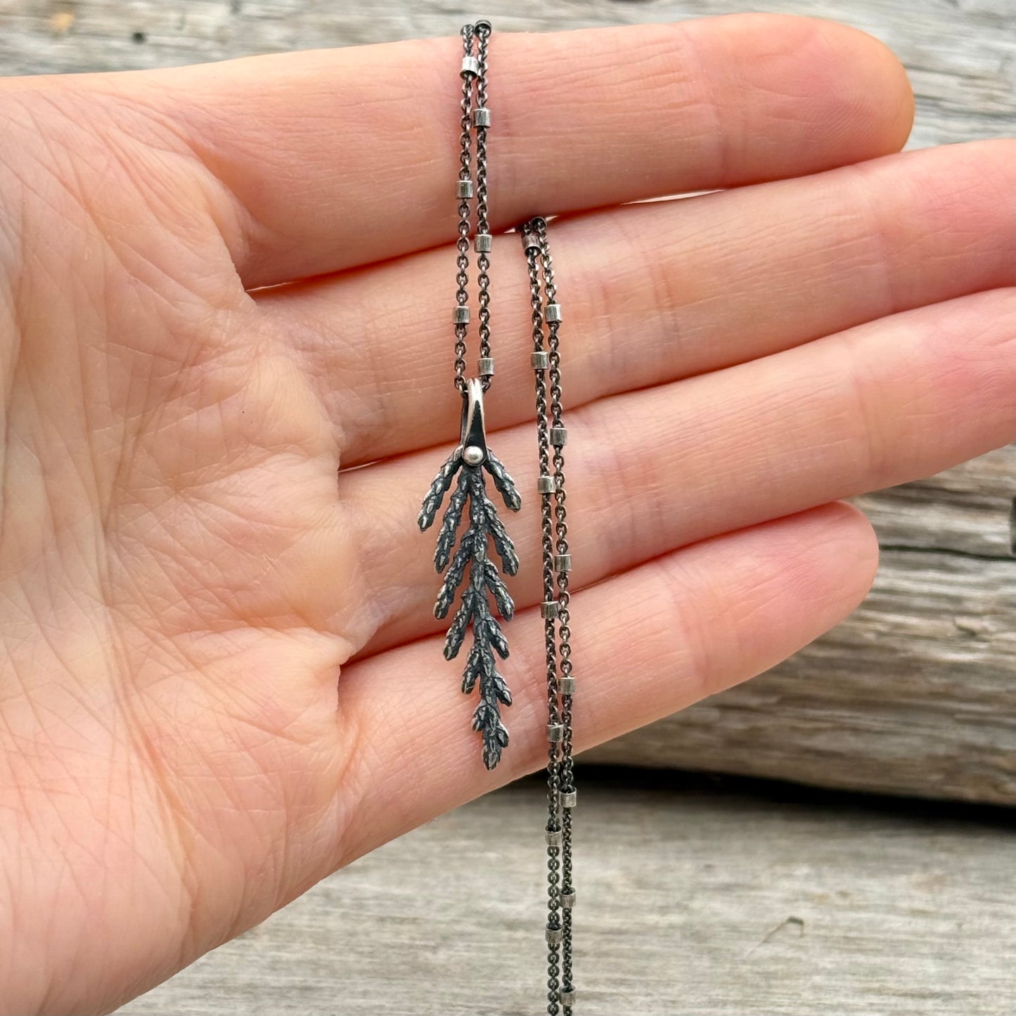 Coastal Cedar Leaf Pendant