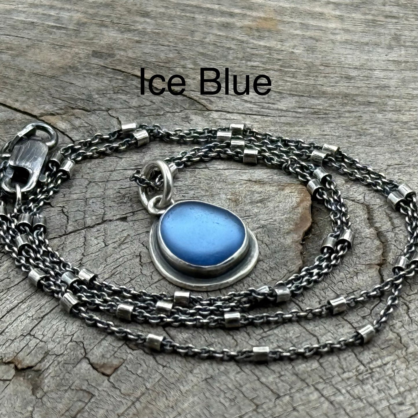 Colors of the sea blue sea glass pendants