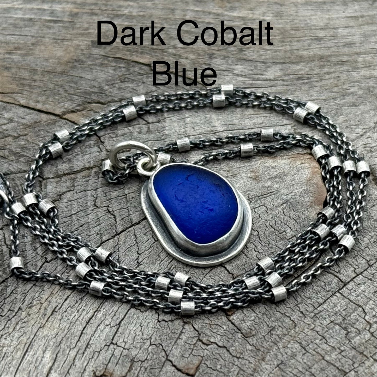 Colors of the sea blue sea glass pendants