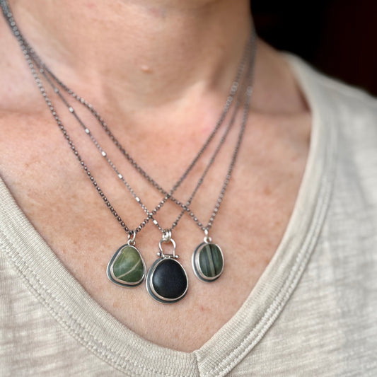 Vancouver Island Beach Stone Pendants