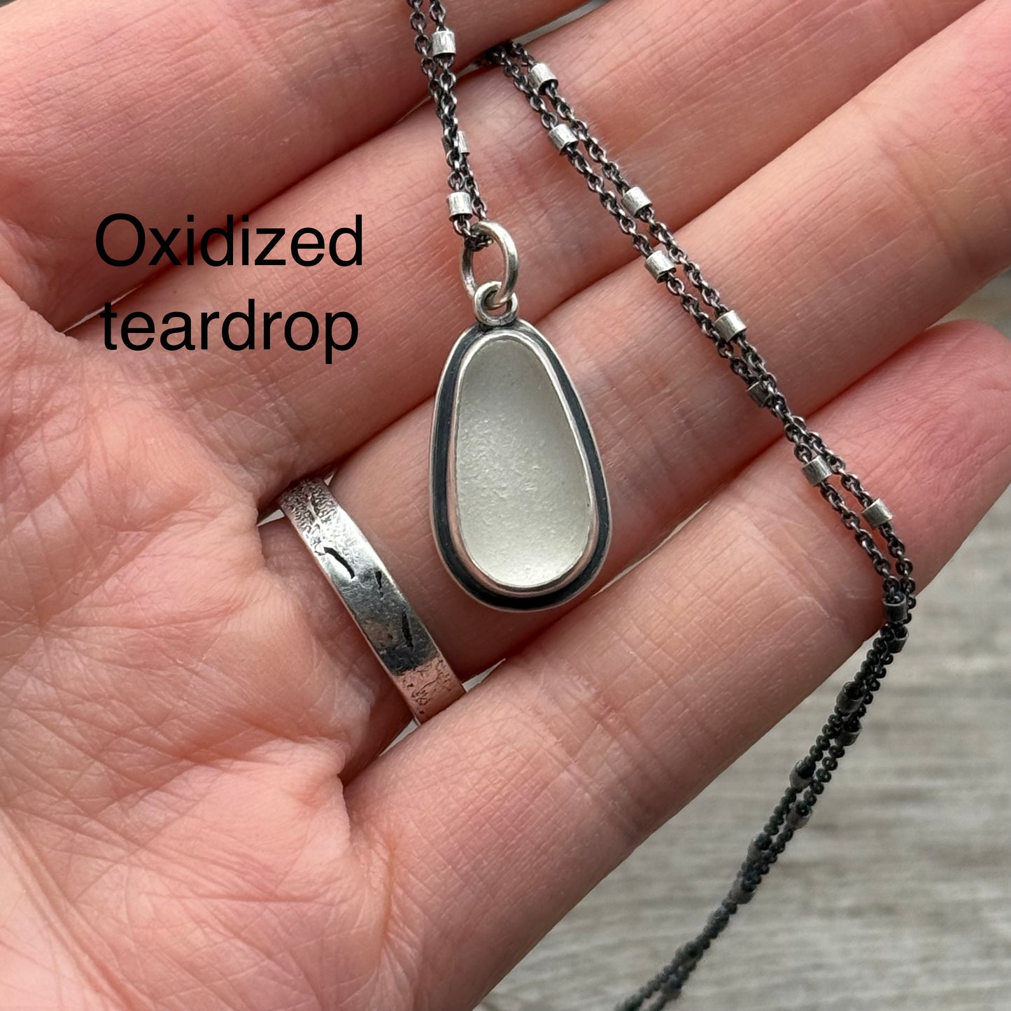 Winter White Vancouver Island Sea Glass Pendants