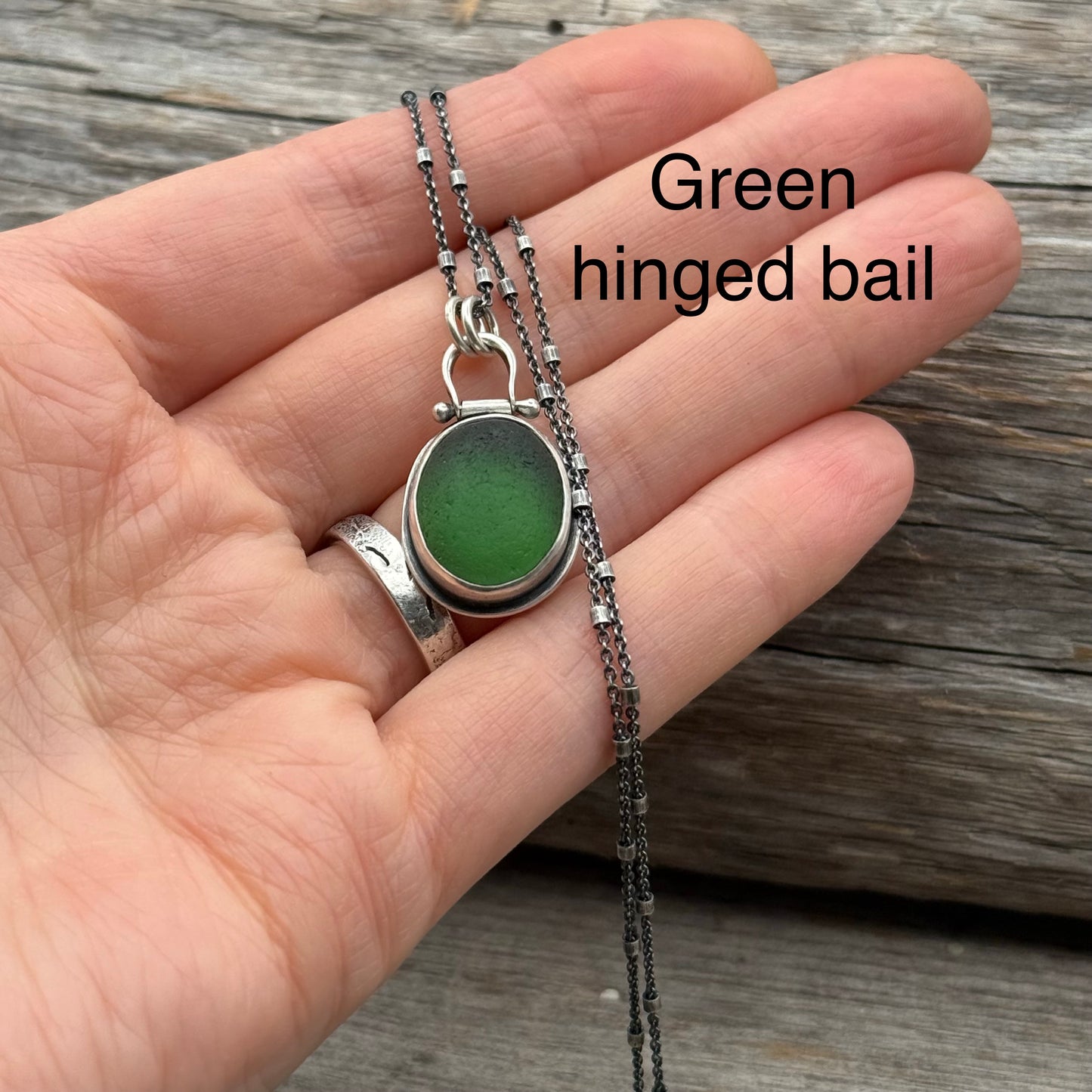 Colors of the Forest Green Sea Glass Pendants