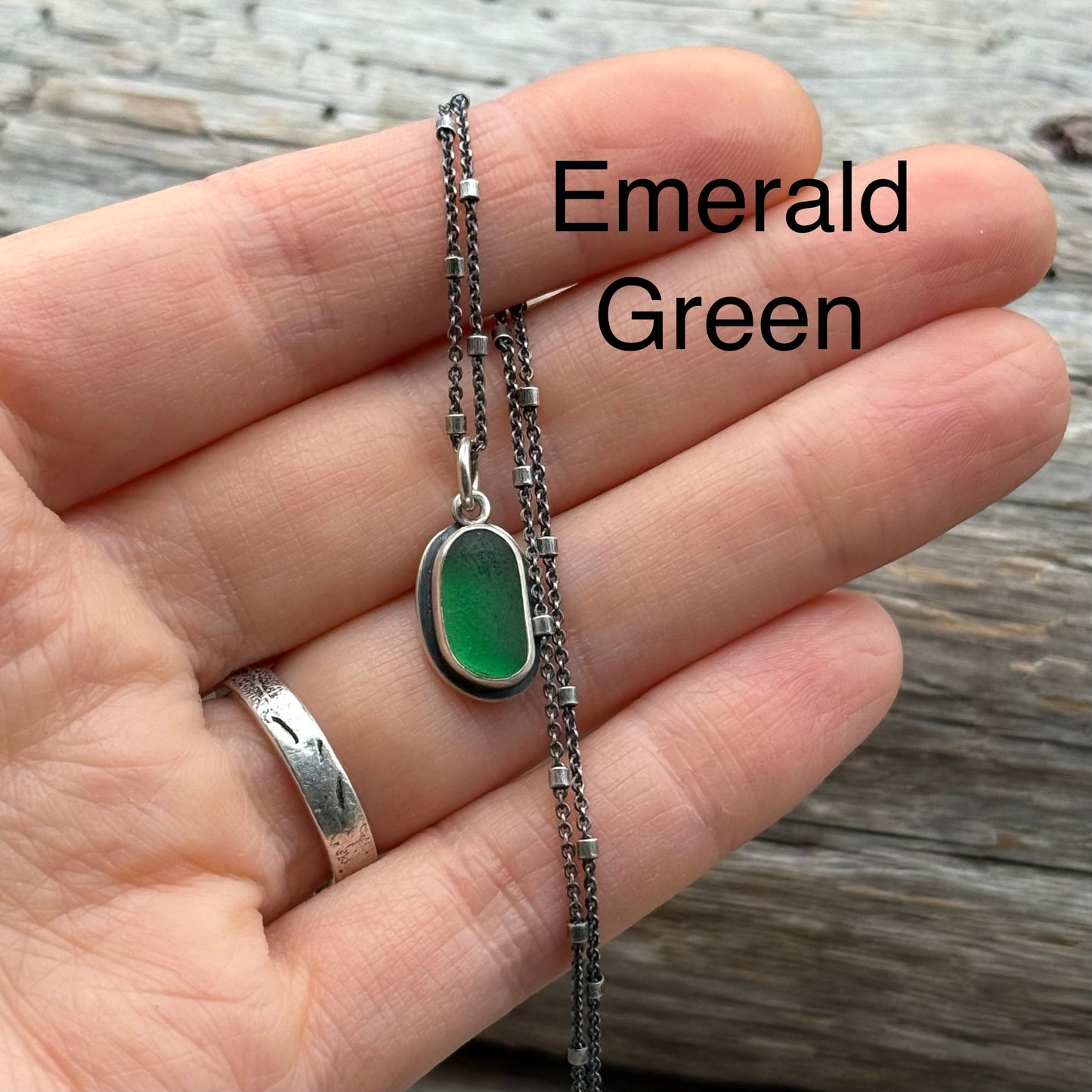 Colors of the Forest Green Sea Glass Pendants