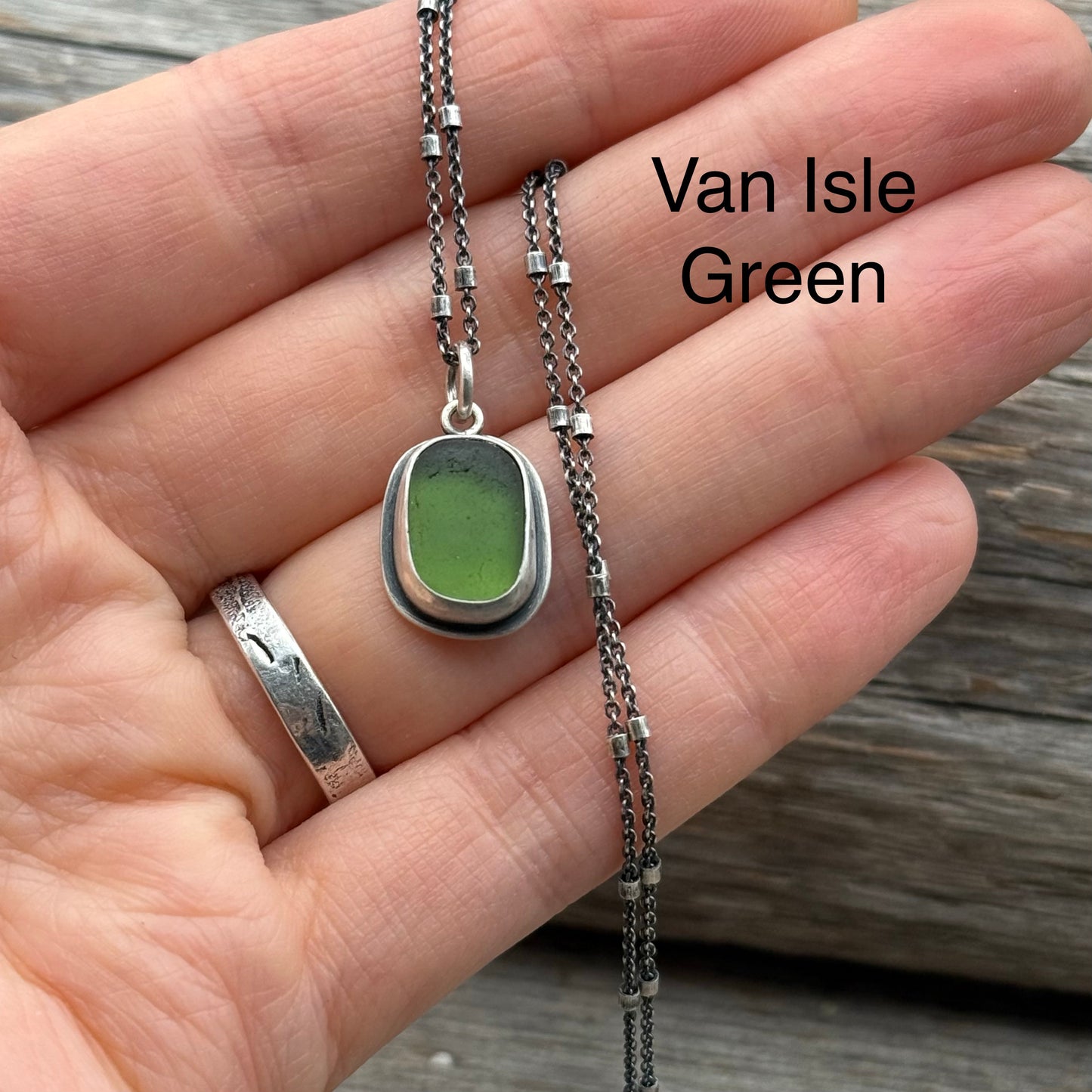 Colors of the Forest Green Sea Glass Pendants