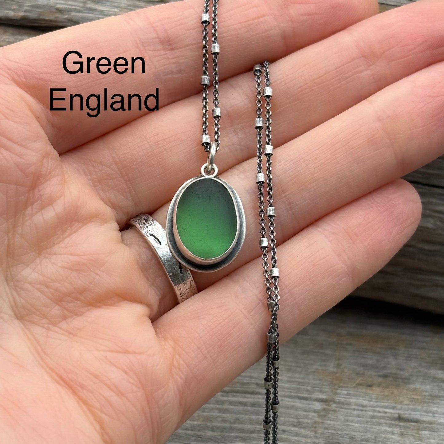 Colors of the Forest Green Sea Glass Pendants