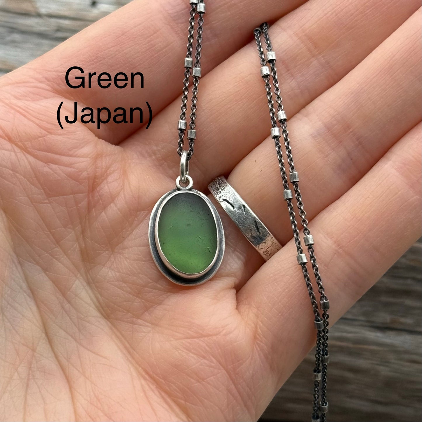 Colors of the Forest Green Sea Glass Pendants