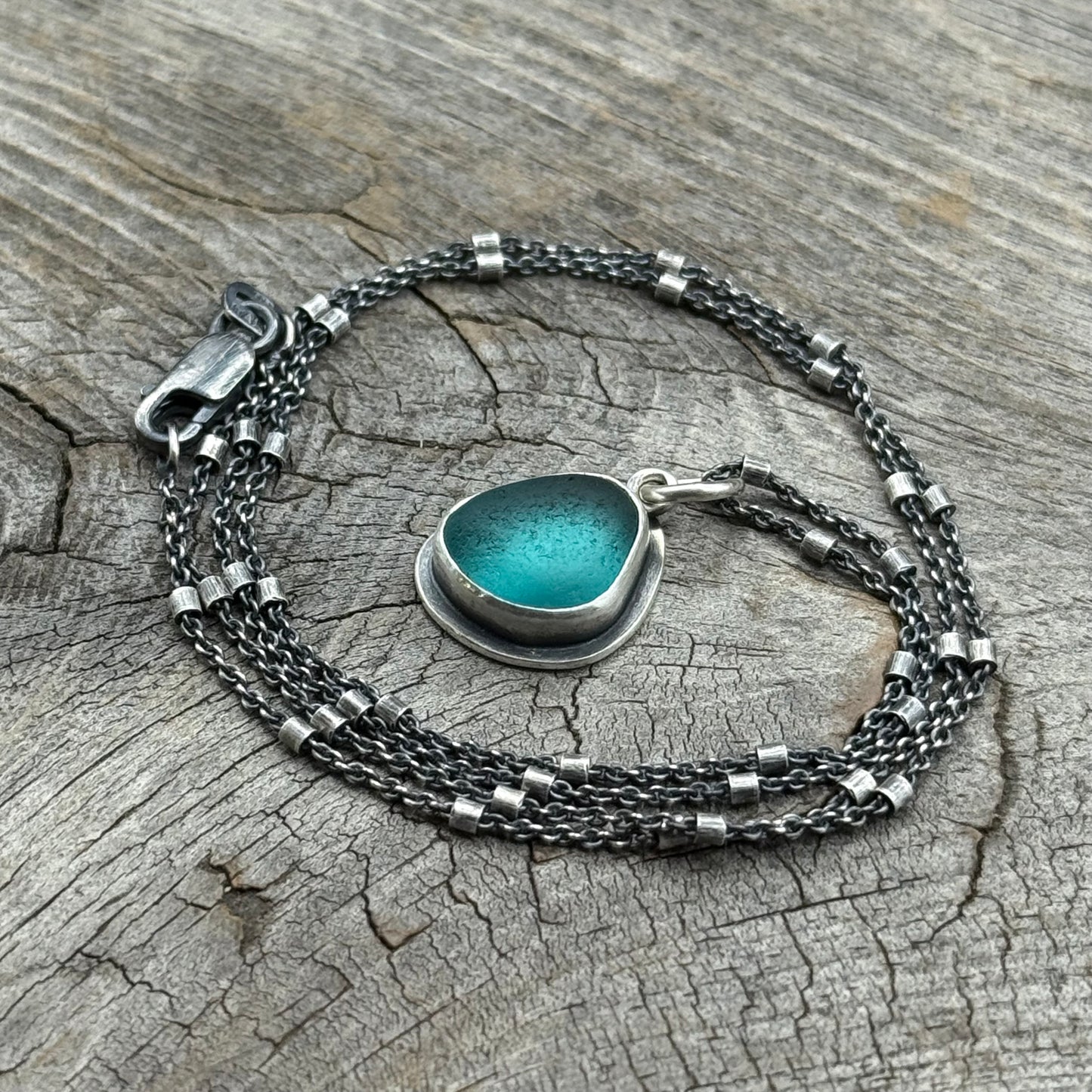 Colors of the Sea Teal Sea Glass Pendants