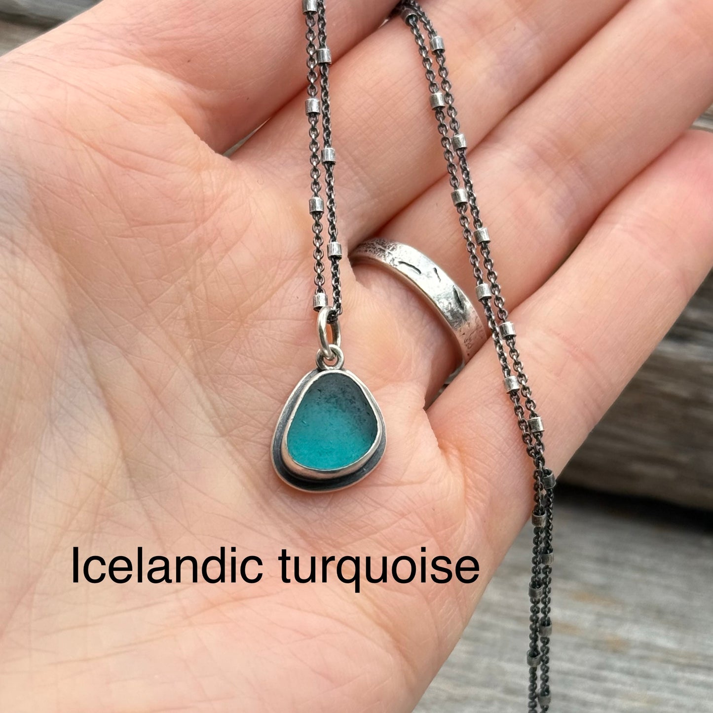 Colors of the Sea Teal Sea Glass Pendants