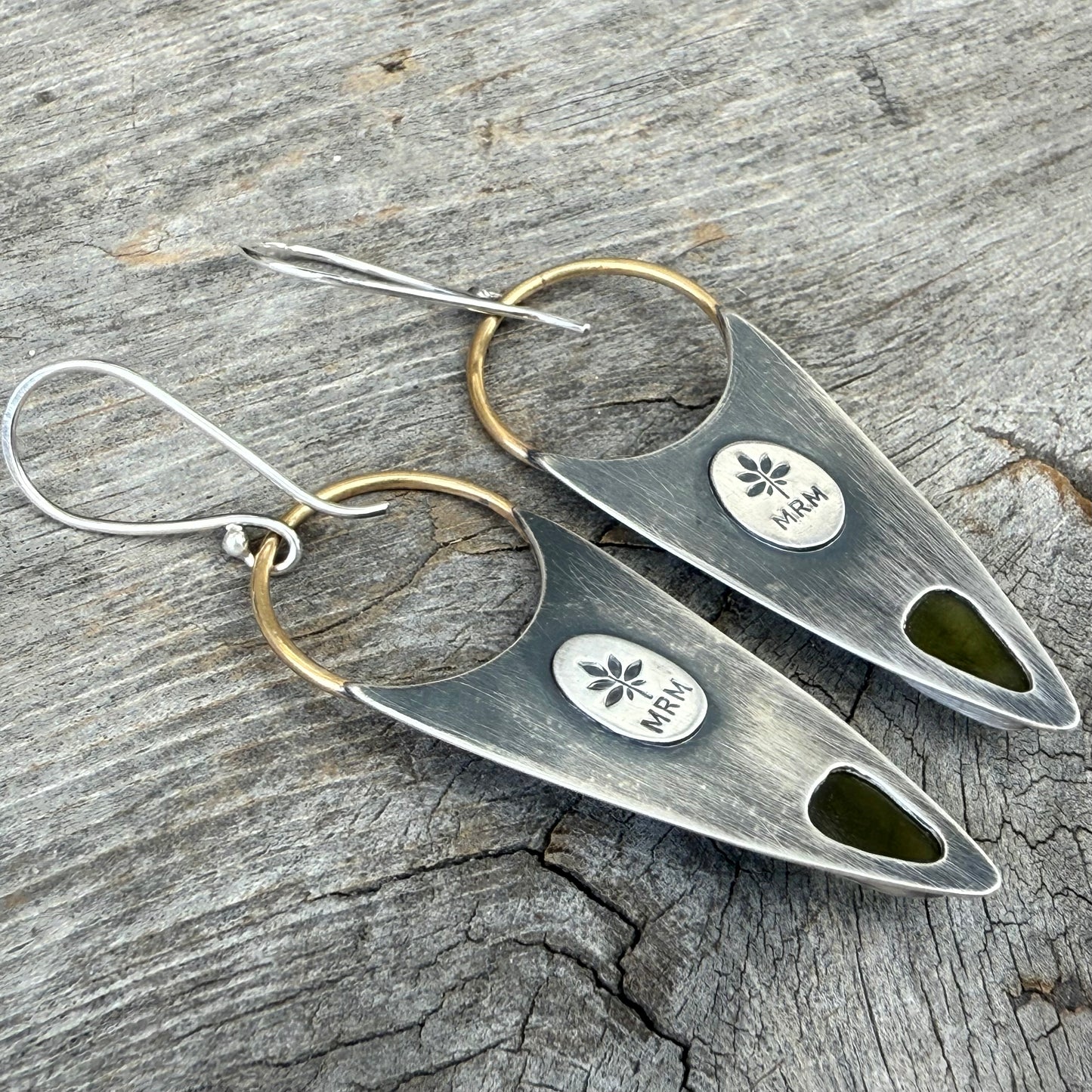 Oregon Deer Fern Sea Glass Dangles