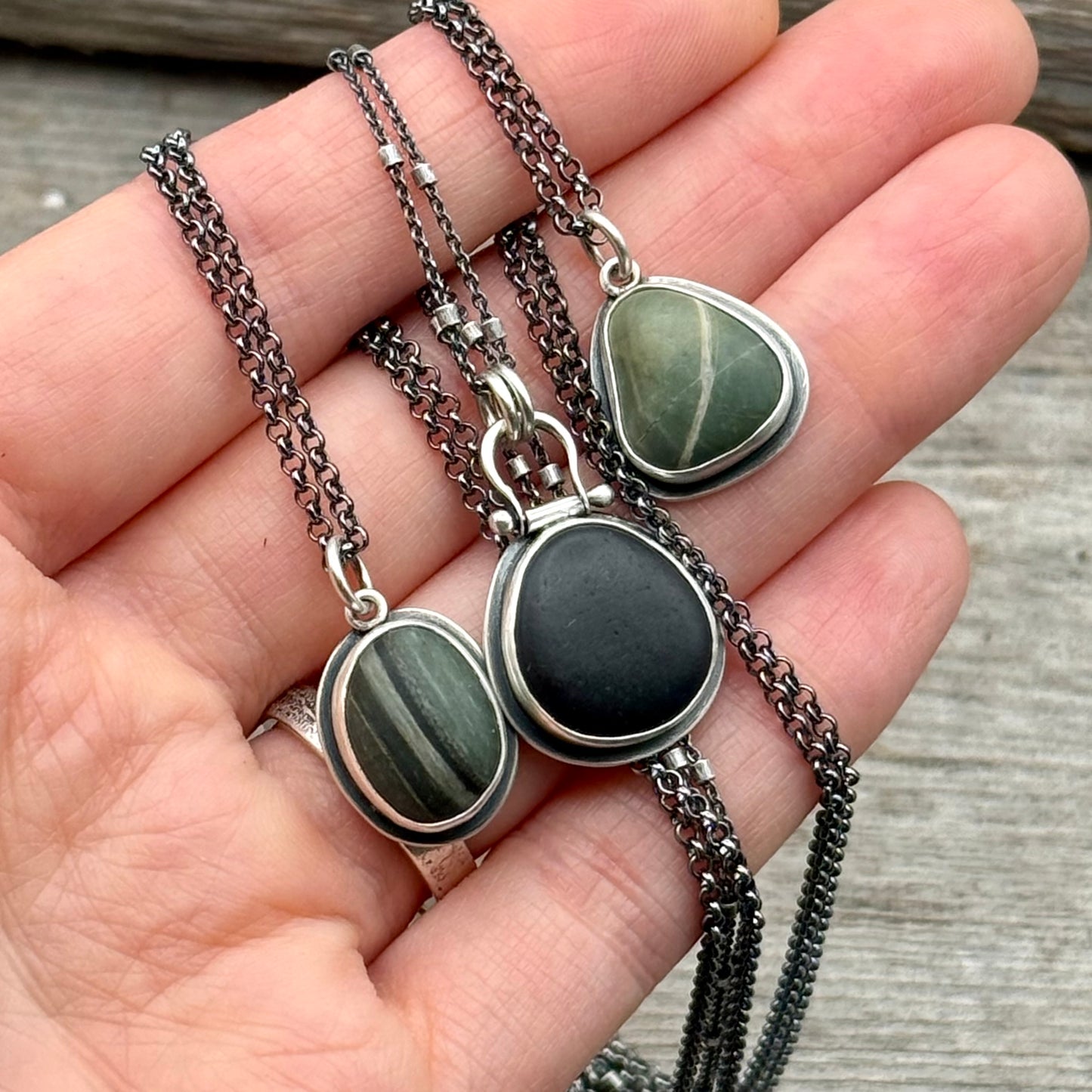 Vancouver Island Beach Stone Pendants