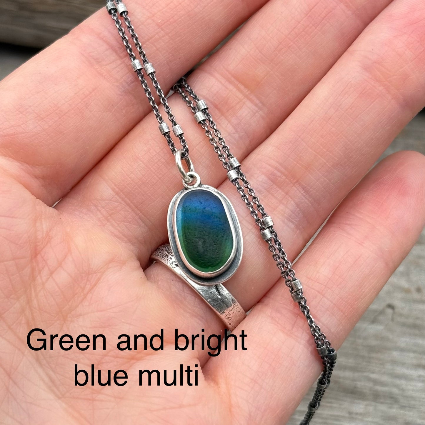 Multi-colored genuine sea glass pendants