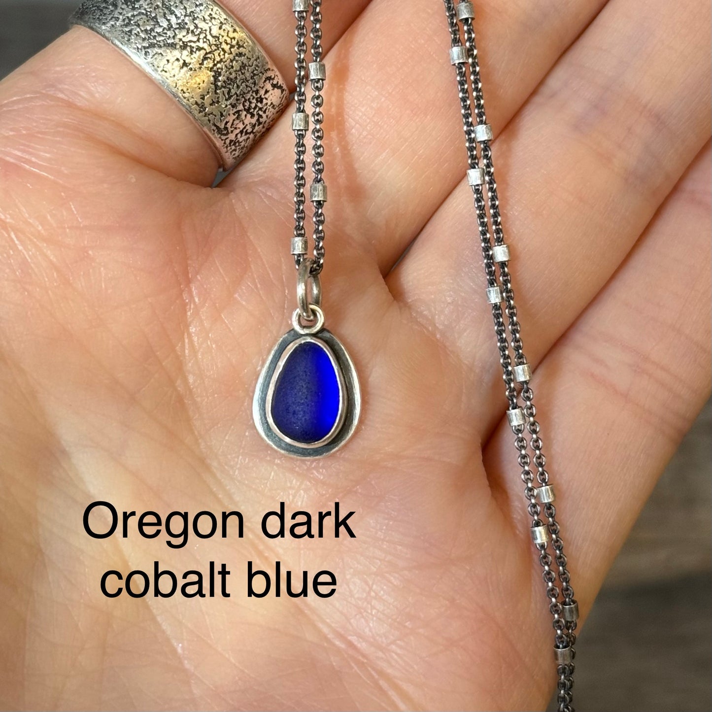 Colors of the sea blue sea glass pendants