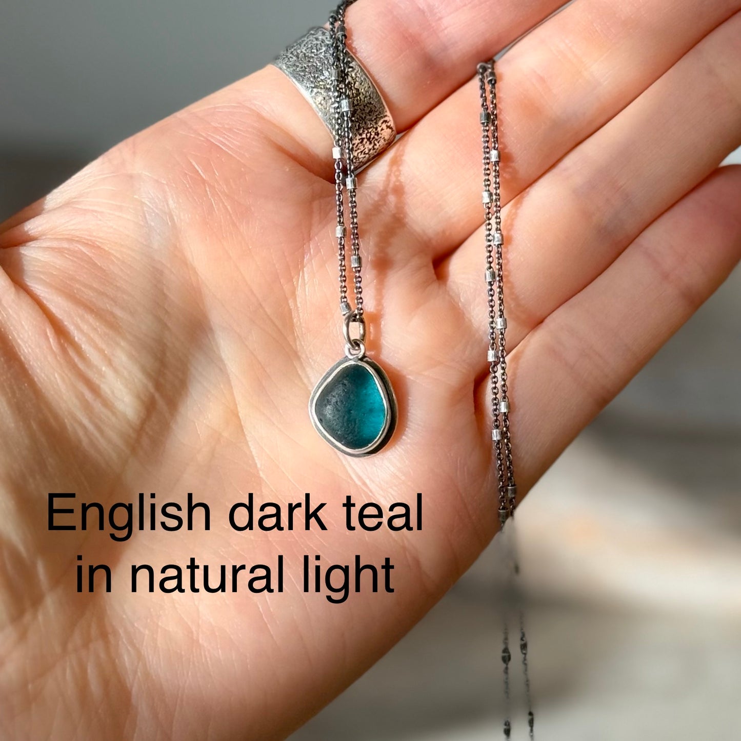 Colors of the Sea Teal Sea Glass Pendants