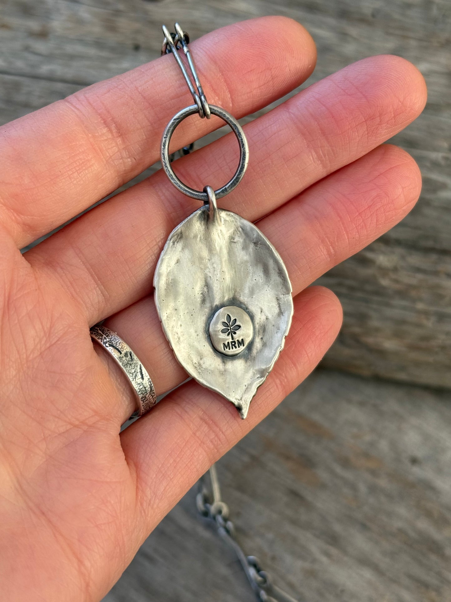 Oregon Coast Salal Leaf Pendant with Handmade Chain