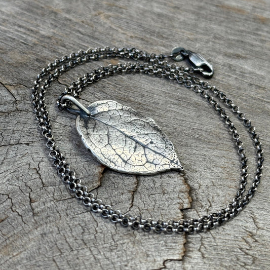 Oregon Coast Salal Leaf Pendant