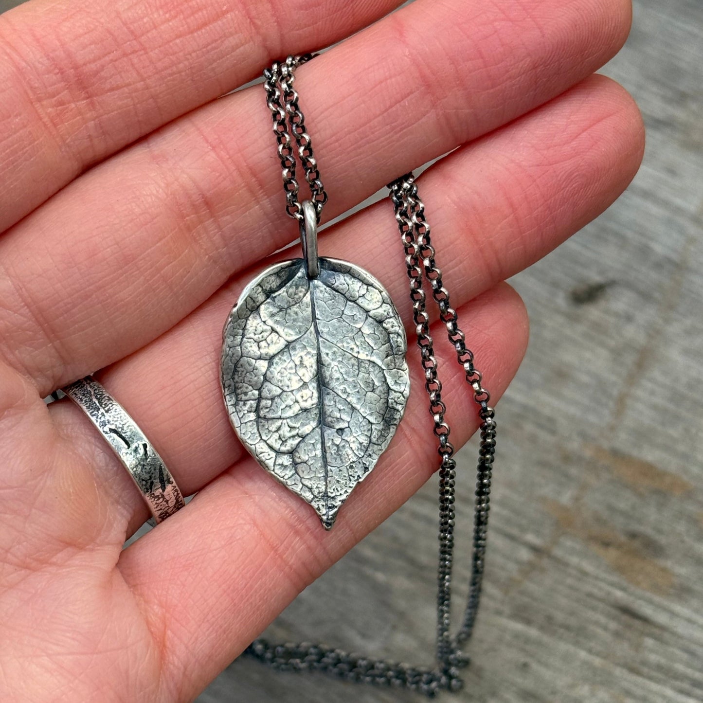 Oregon Coast Salal Leaf Pendant