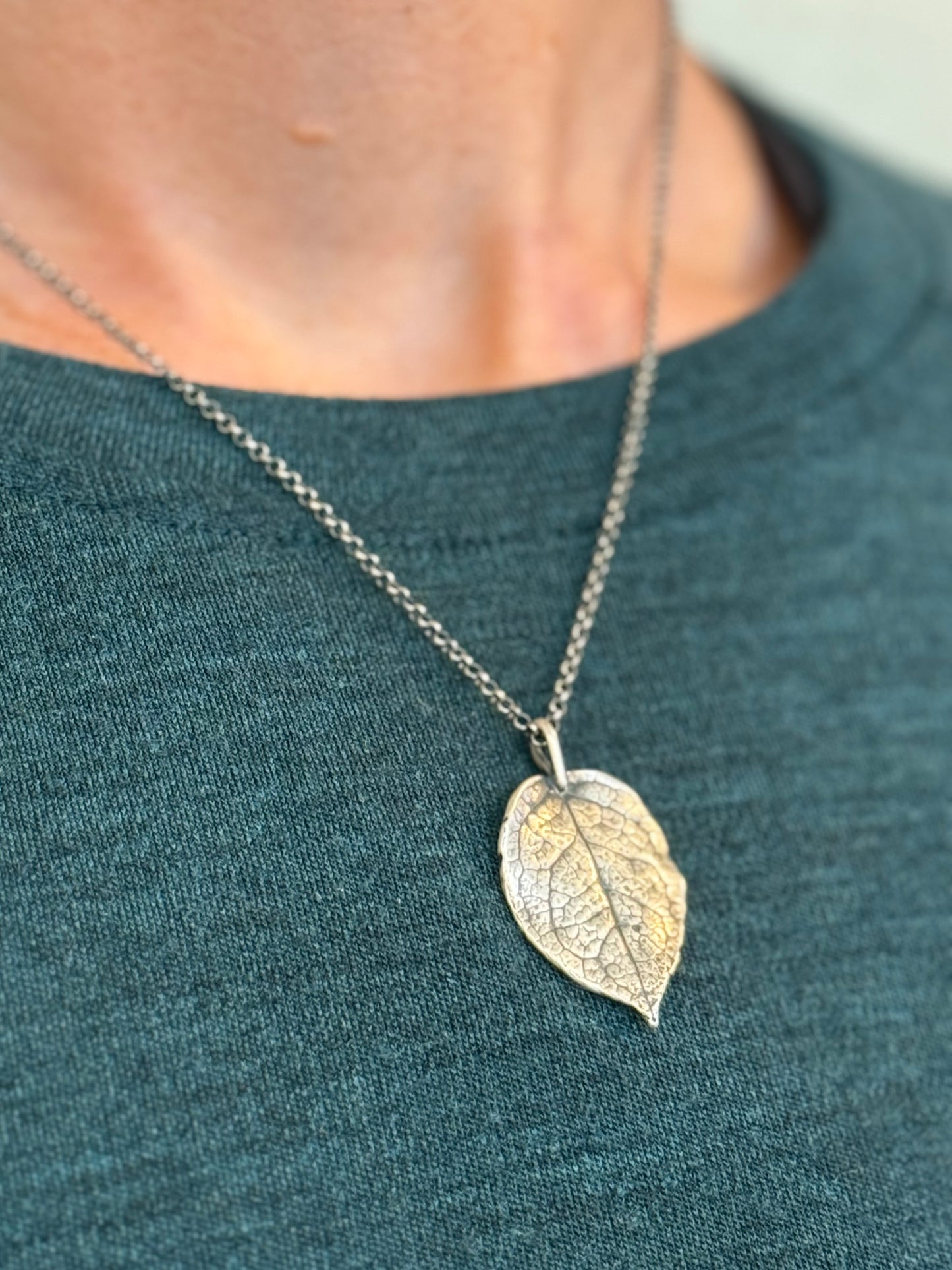 Oregon Coast Salal Leaf Pendant