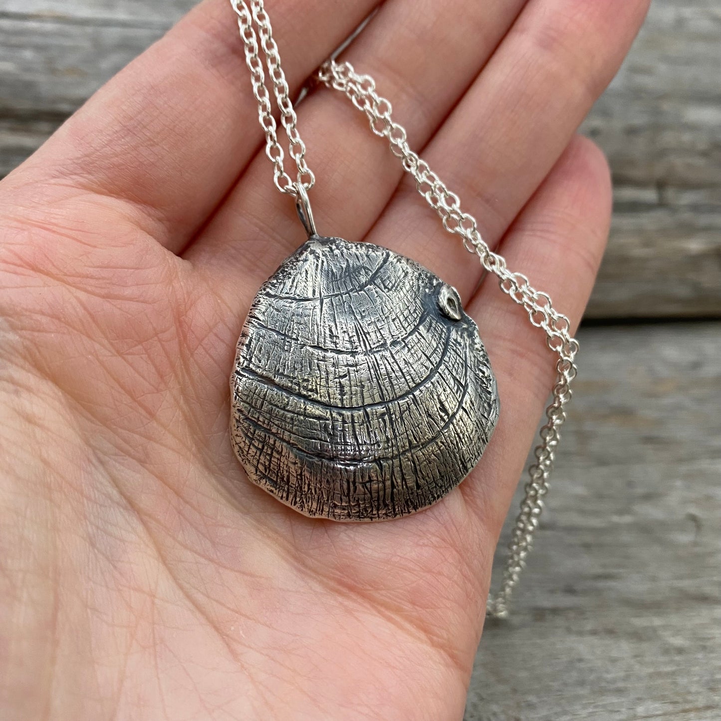 Hand Forged Oregon Coast Shell Pendant #2