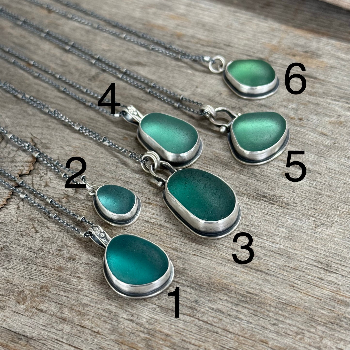 Colors of the Sea Teal Sea Glass Pendants