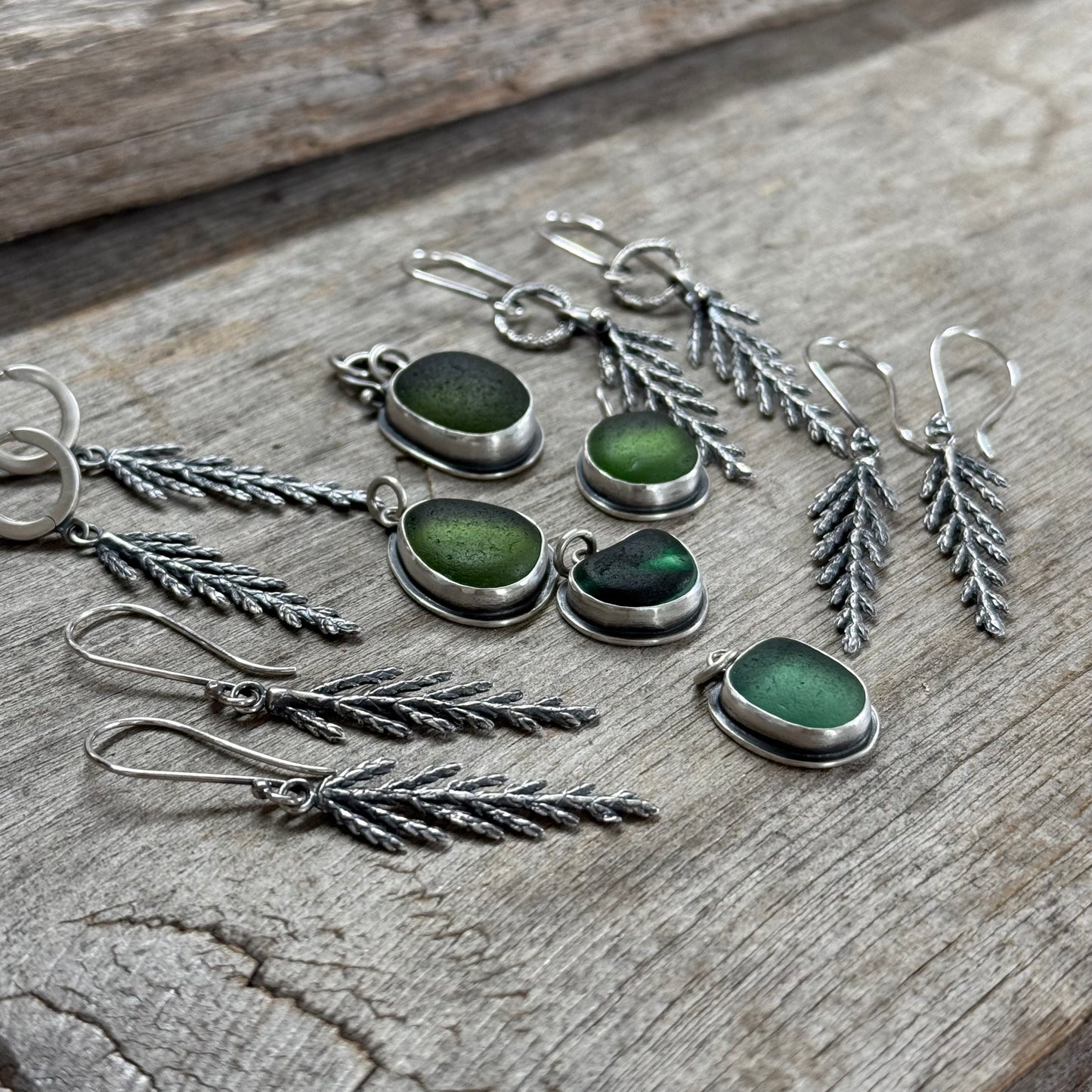 PRE-ORDER Cedar Leaf Sterling Silver Dangles