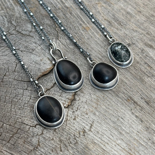 Basalt Beach Stone Pendants