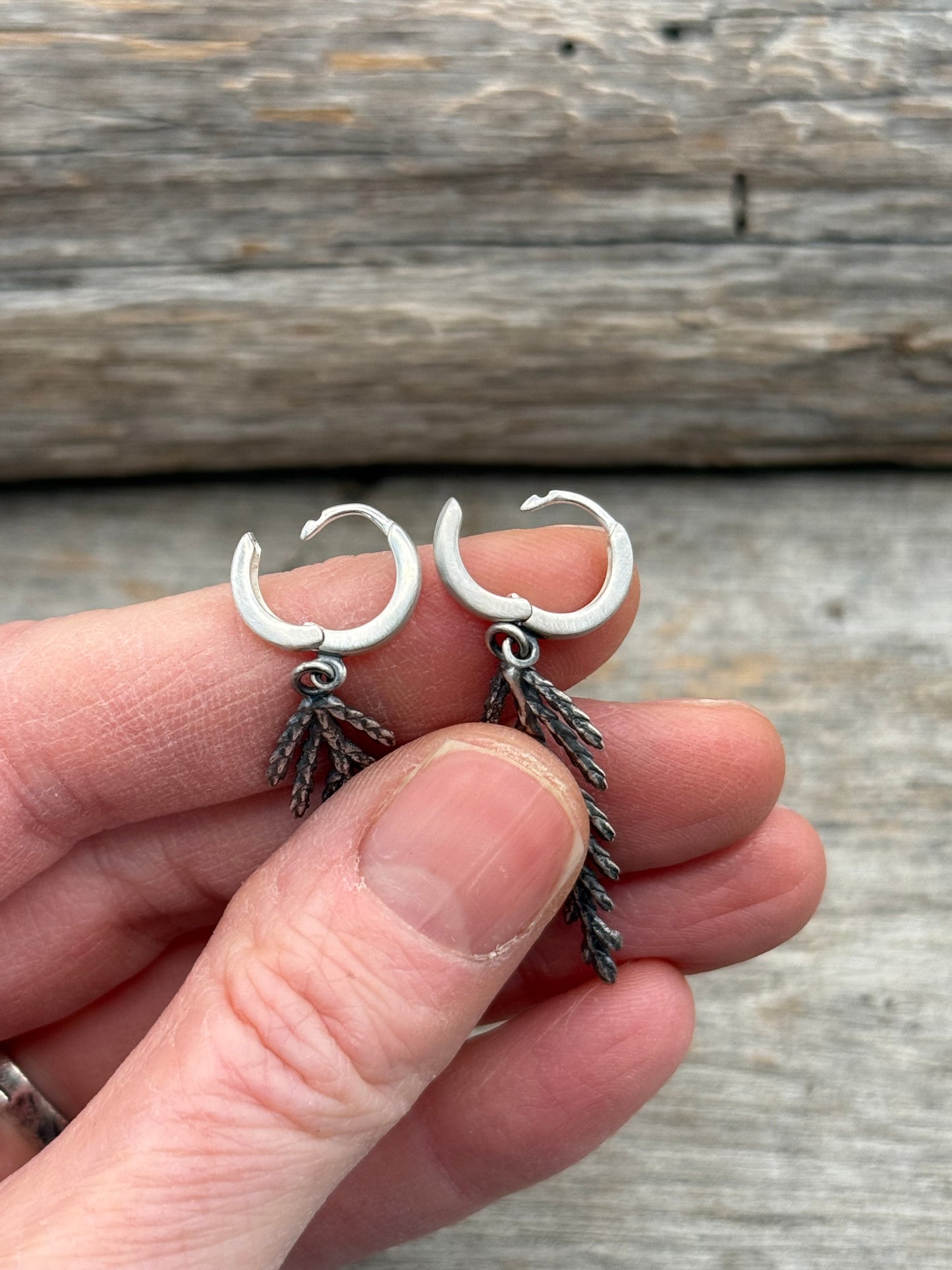 PRE-ORDER Cedar Leaf Sterling Silver Dangles