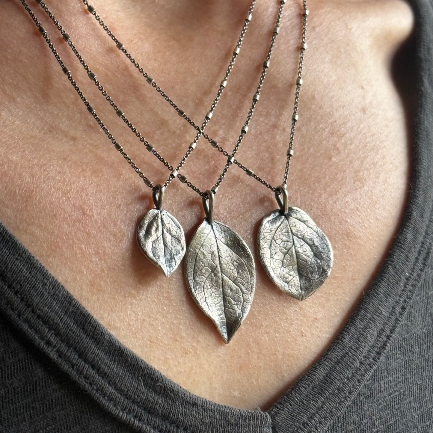 Oregon Coast Salal Leaf Pendants