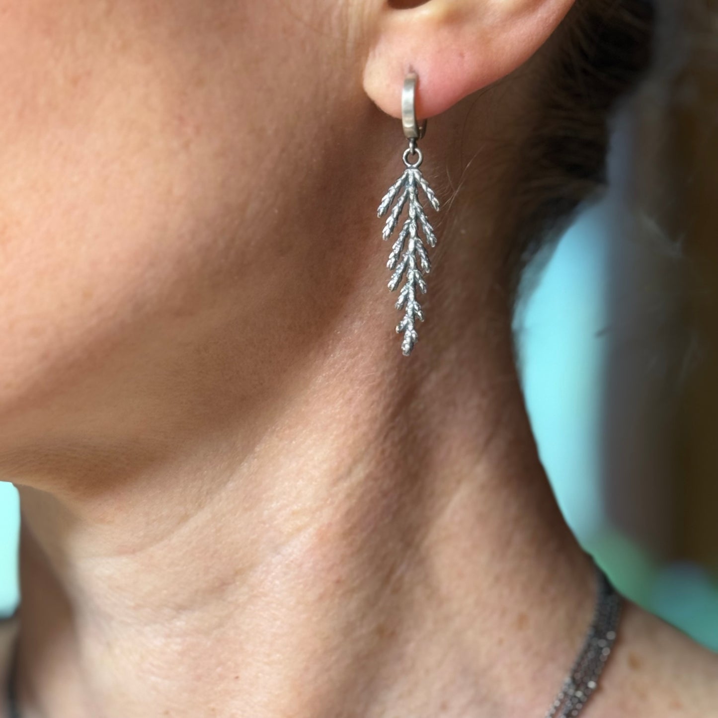 PRE-ORDER Cedar Leaf Sterling Silver Dangles