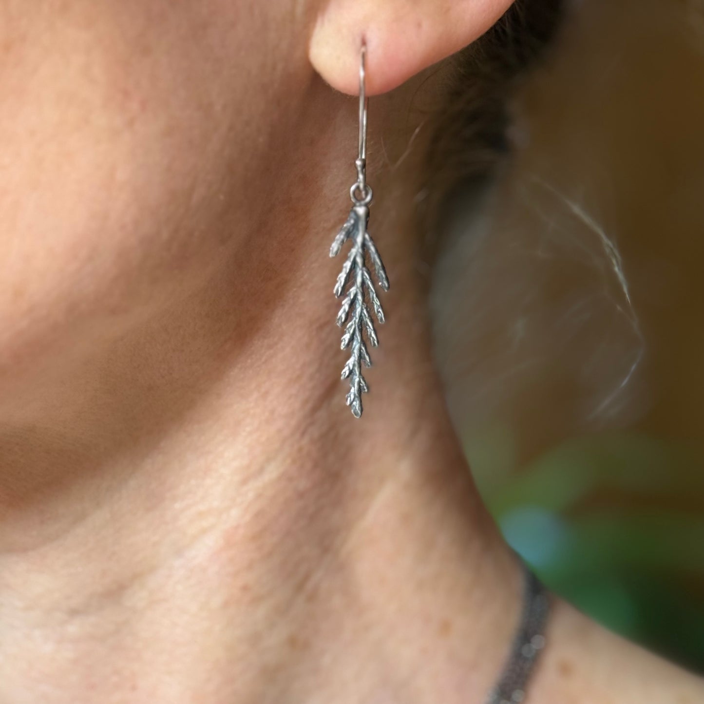 PRE-ORDER Cedar Leaf Sterling Silver Dangles