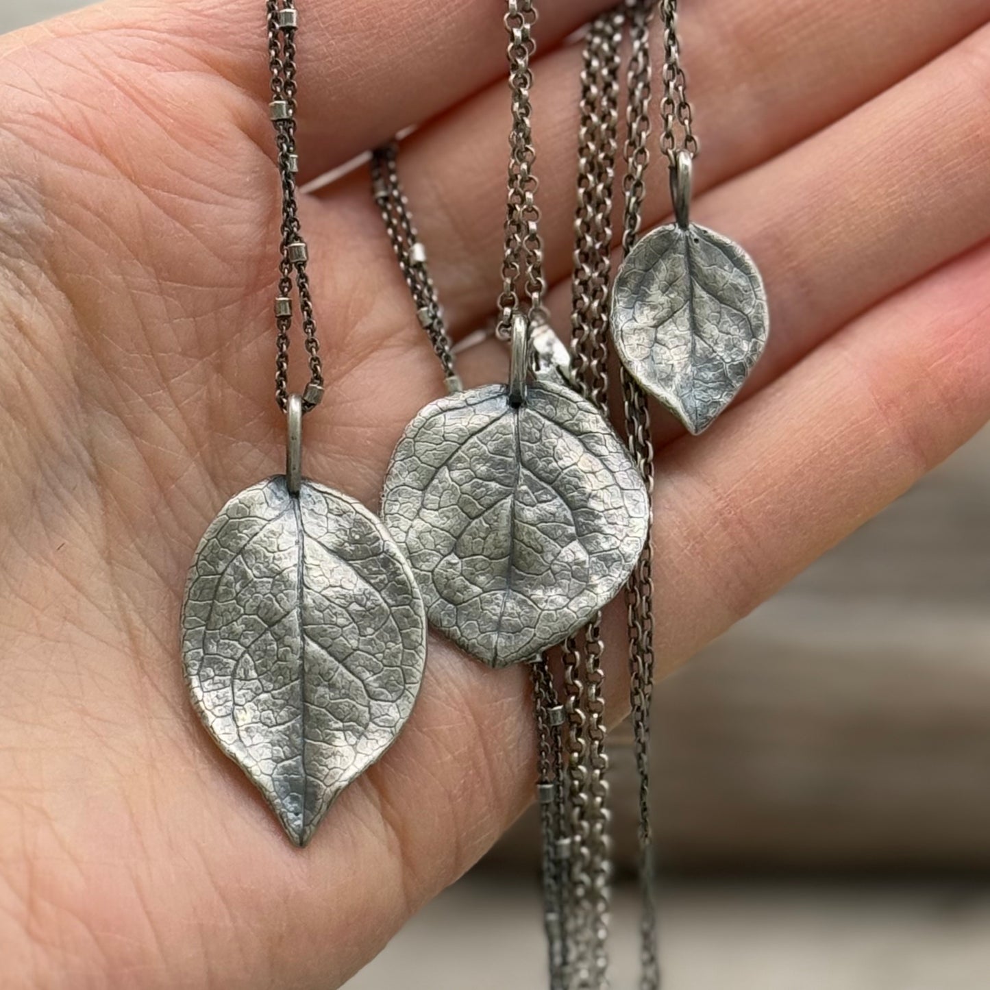 Oregon Coast Salal Leaf Pendants