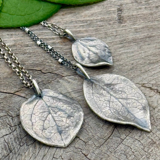 Oregon Coast Salal Leaf Pendants