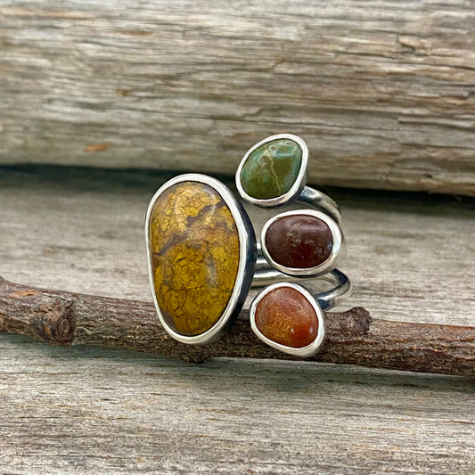Oregon fallen leaves jasper ring