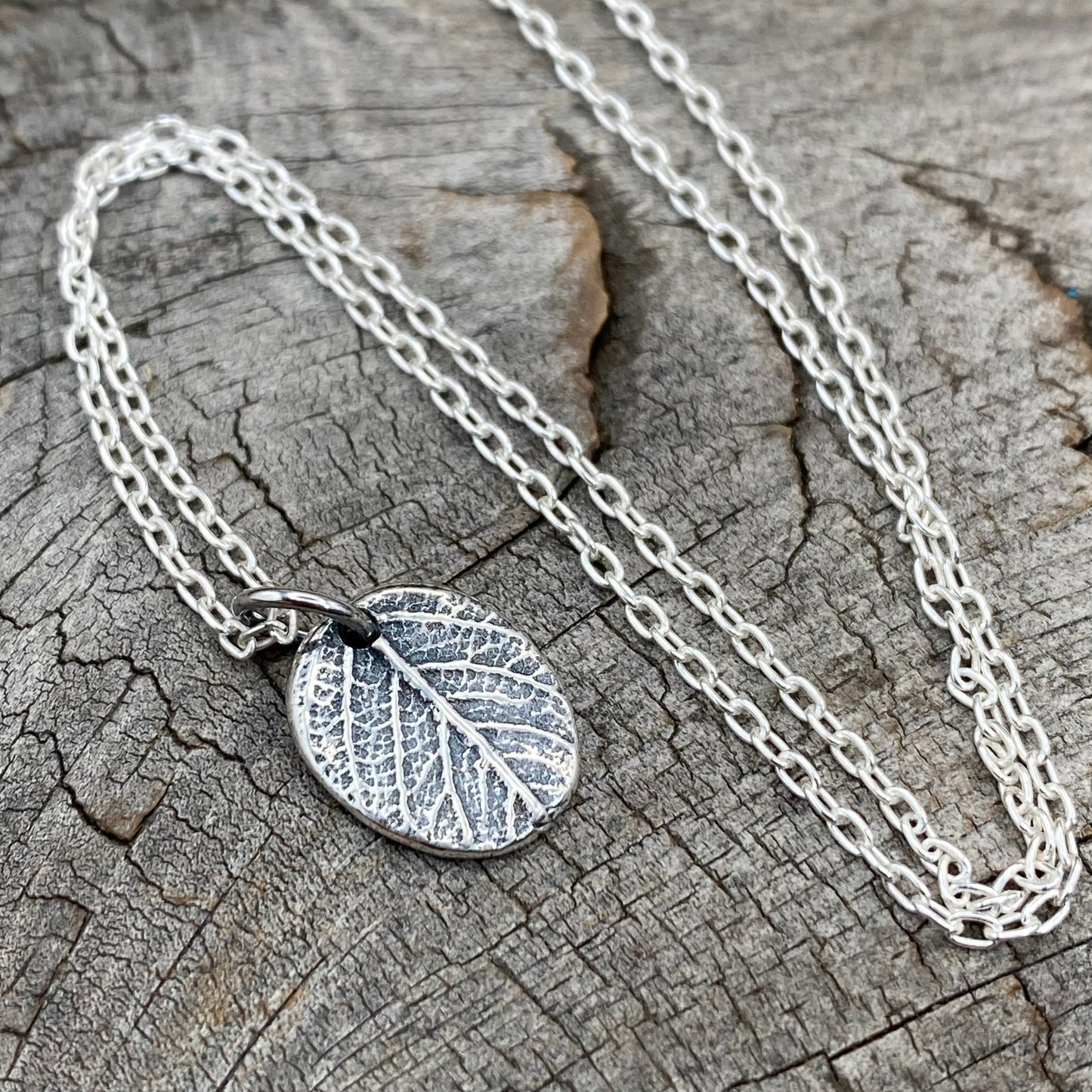 Silver Rose Leaf Charm (Made-to-order)