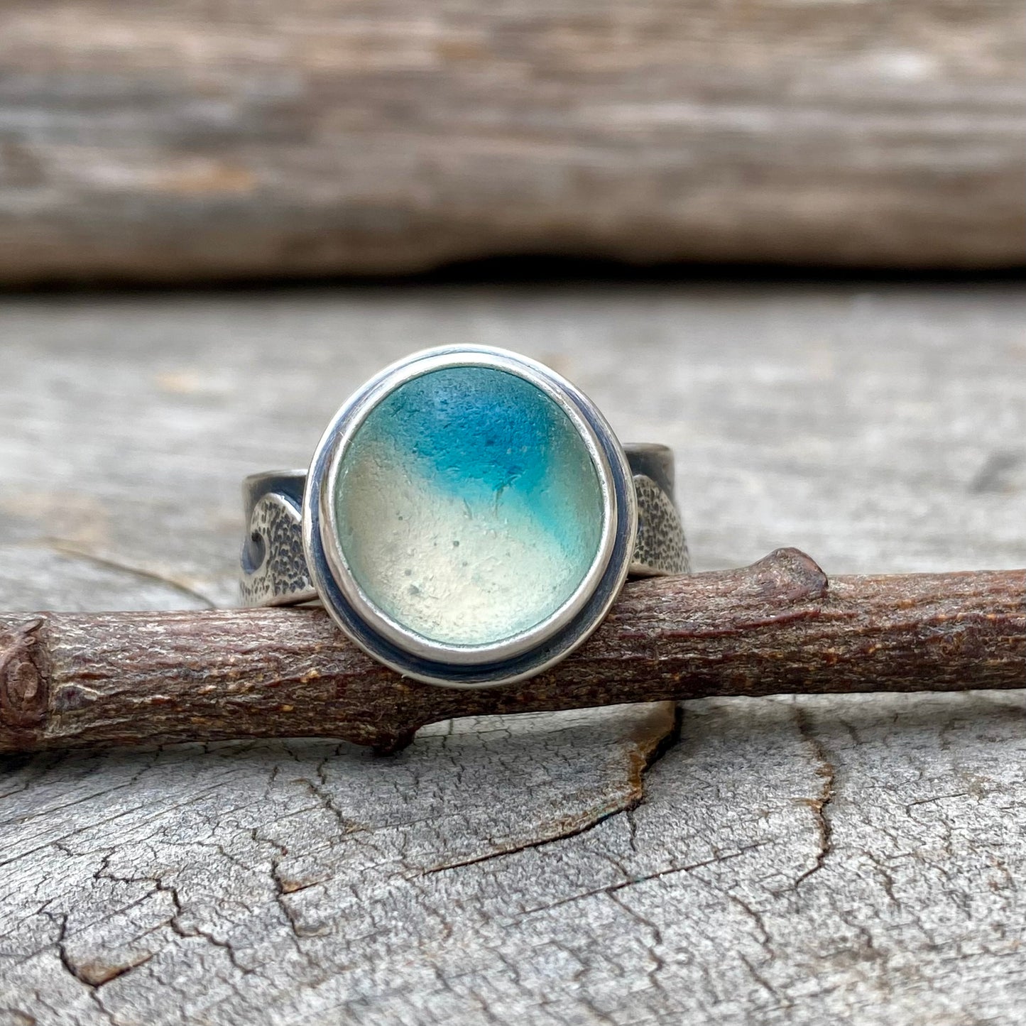 Changing Tides Genuine Sea Glass Ring (Thin Band Design)